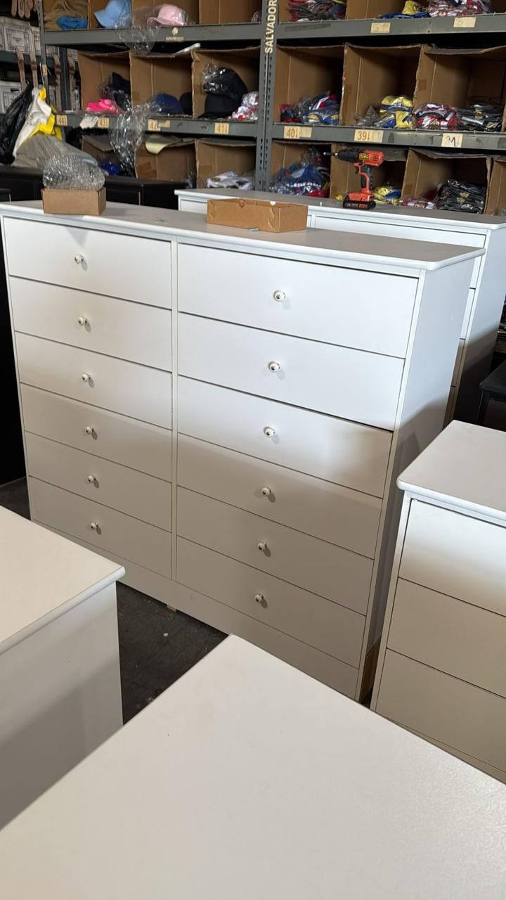 12 Drawer White Color