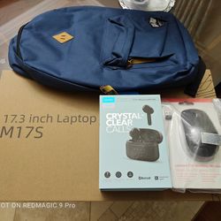 SGIN M17S Intel i3-5005U 2.40GHz 17.3 Inch FHD IPS 4GB 128GB SSD Windows 11 Lenovo 530 Wireless Mouse Laptop Backpack Earbuds Bundle Brand New Sealed