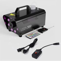 500W LED Smoke Fog Machine RGB Color Stage Fogger Effect Halloween Disco Club US