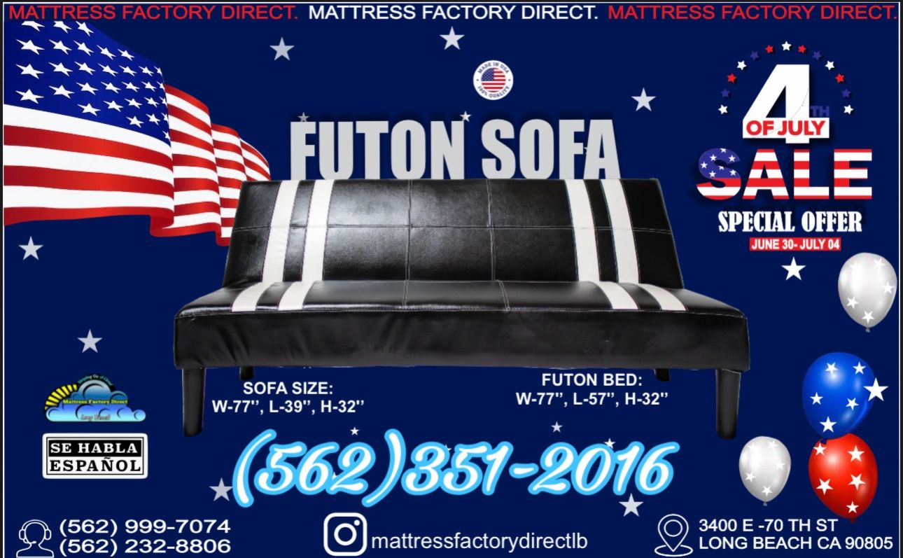 Black Futon Couch Sofa Nuevo Bonito