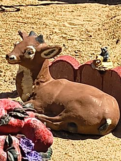 Ceramic Deer Figurine Sculpture