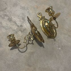 Set Of 2 Brass Candle Holders