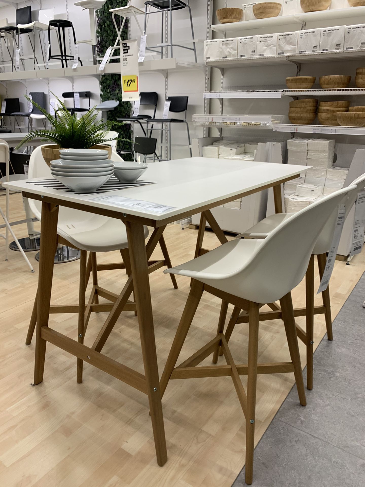 White IKEA Dining table no chairs