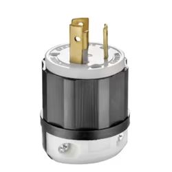 Leviton 30 Amp 125-Volt Locking Plug, Black and White