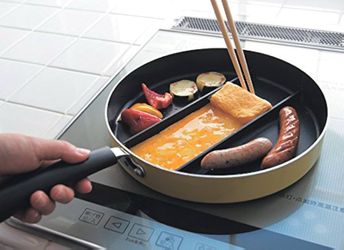 Divided Frying Pan for Tamagoyaki Omelette Three-way grilling skillet