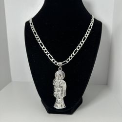 Cadena Con dije de la Santa muerte de plata 925