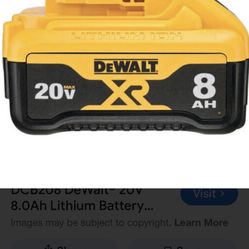 Dewalt 20v battery 8AH
