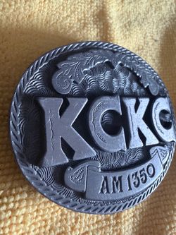 KCKC AN 1350 Country Music Radio Station Belt Buckle , Vintage 1908s USA $20