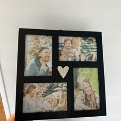 4-Opening Collage Picture Frame with Heart Detail