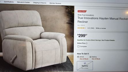 True Innovations Hayden Manual Rocker Recliner