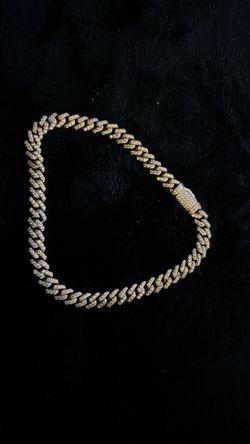 Real Silver Moissanite Diamond Cuban Bracelet