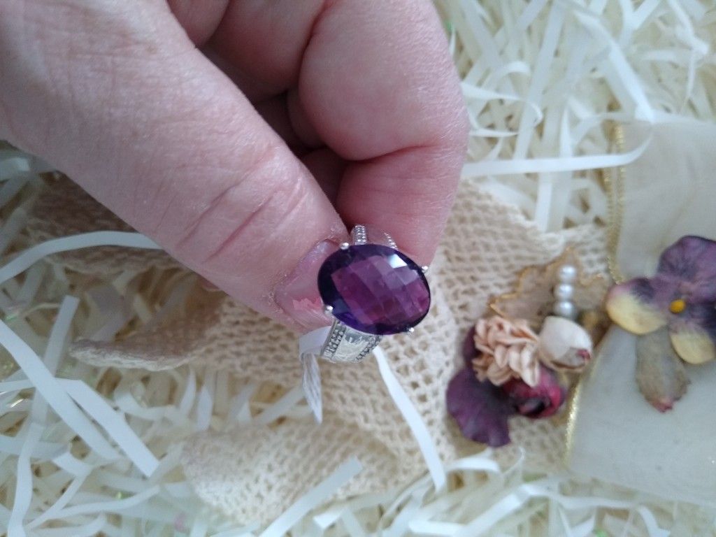 8.50 CT Amethyst Sterling Silver Ring