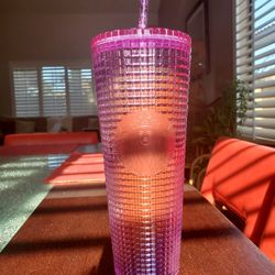 Starbucks Purple And Copper Grid Tumbler