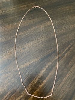 Rose Gold tone Chain Necklace, Spring Ring Clasp, 22.5inch, 925 Italy silver 2g
