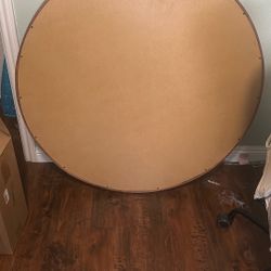 Beautiful 39” Wood-Framed Round Mirror