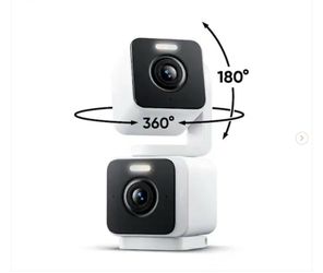 Wyze Pan Cam Duo, Dual Cam Indoor/Outdoor, Plug-in 2K Security Camera with Pan/Tilt/Zoom, Color Night Vision - New