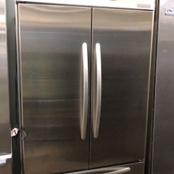 Kitchen Aid 42” Wide French Style Refrigerator In Stainless Steel 