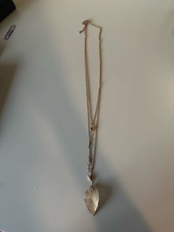 Rose gold leaf pendant