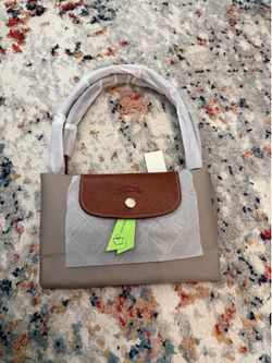 Gray large long champ bag