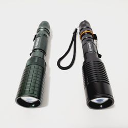 2pcs Castnoo T6 LED 5Modes Flashlight Aluminum Focus Torch ( Black Green )
