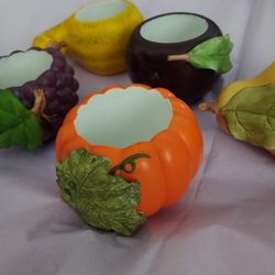 Retired Vtg PartyLite Harvest Medley Candle Holder Set of 5