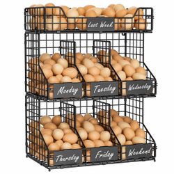 3-Tier Wire Egg Holder with Day Labels