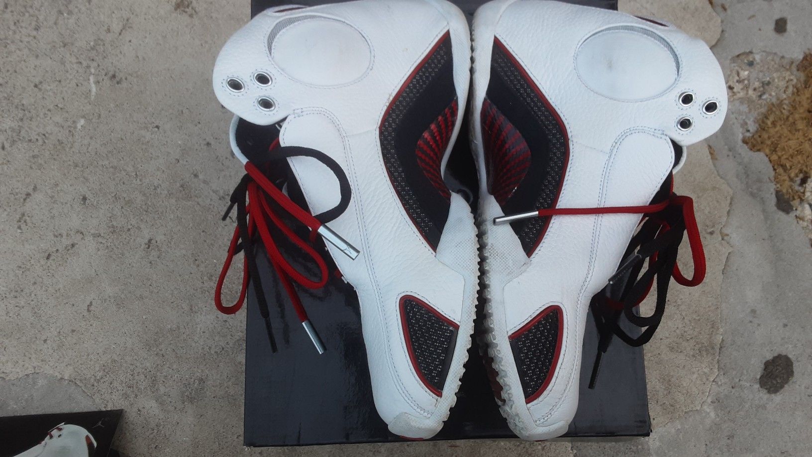 SIZE 7.5 Air Jordan XXI ( 21 ) White Varsity Red /Metallic Silver-Black Og All Including Card, Dustbag and Air cushion pods