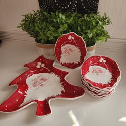 Christmas Platter & Matching Plates