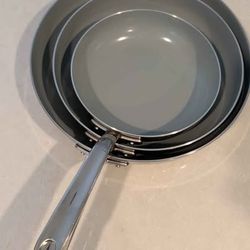 Tramontina Tri-ply Clad Stainless Steel Ceramic Nonstick Frying Pan Set