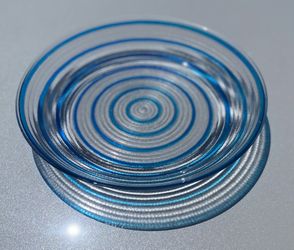 Blue ribbon swirl glass, low BOWL