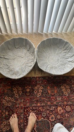 Moroccan Leather Foot Rest Ottoman