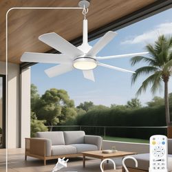 28'' Outdoor Ceiling Fans with Lights and Remote