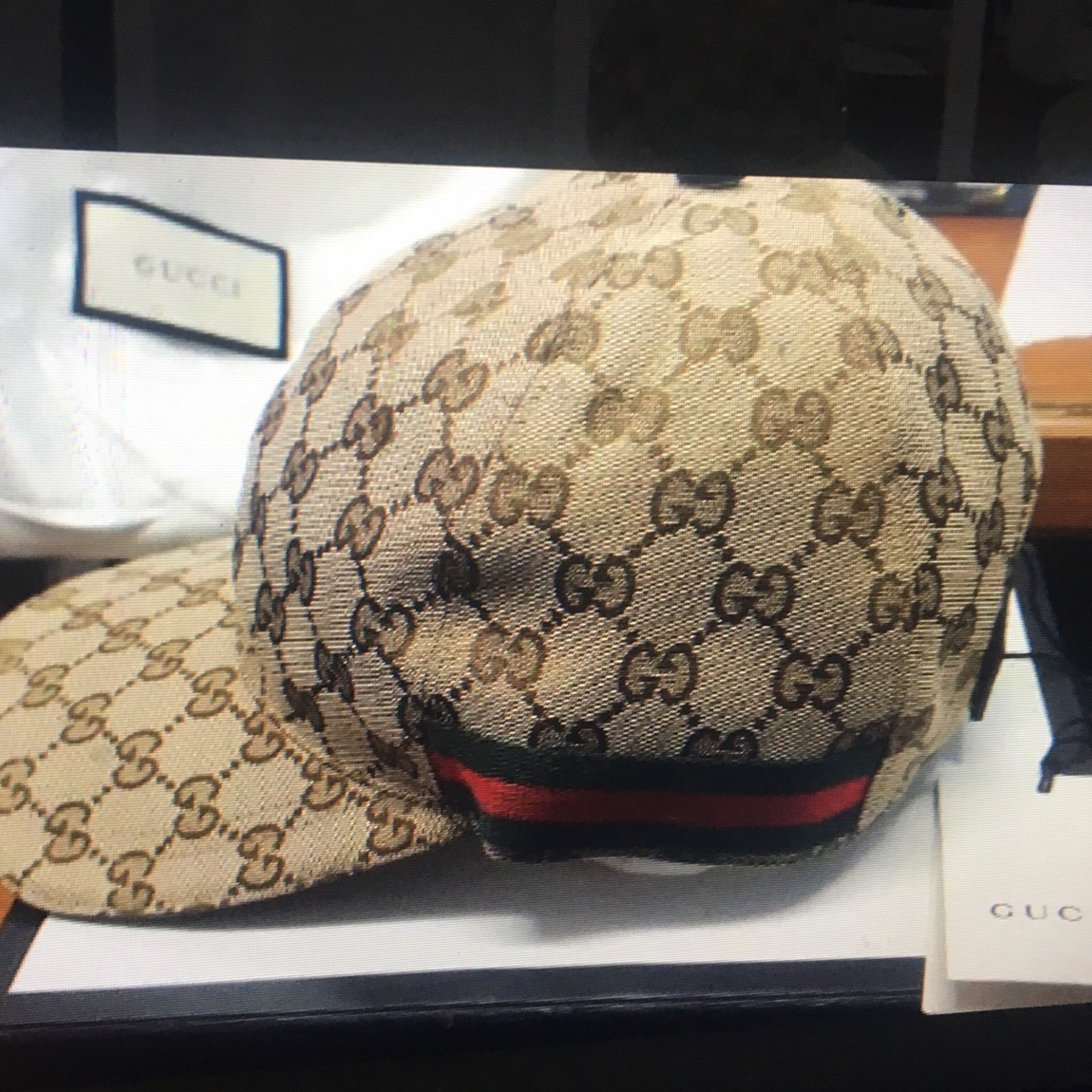 Gucci Original OG Canvas Baseball Hat with Web Size Large Perfect Condition With Tag, Bag, And Box - Like New