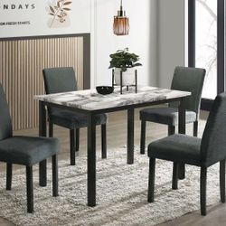 New Charcoal 5pc Dining Set