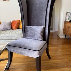 Dining Chair in gray velvet Mad Hatter