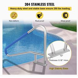 Pool Rail 55x32 Pool Railing, Stainless Steel Pool Handrail