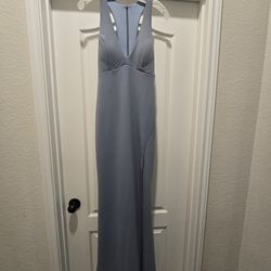  Crepe Long Halter With Front Slip