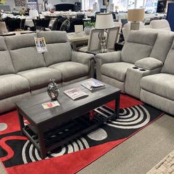 Grey Reclining Sofa Loveseat! $1699 🩶🏠✨