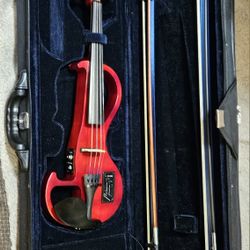 Electric Violin With 2 Bows And Zip Up Case