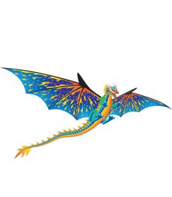 Super Size 3D Nylon Kite, Blue Dragon, 76 Inches Wide