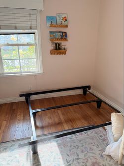 Queen box spring and metal bed frame