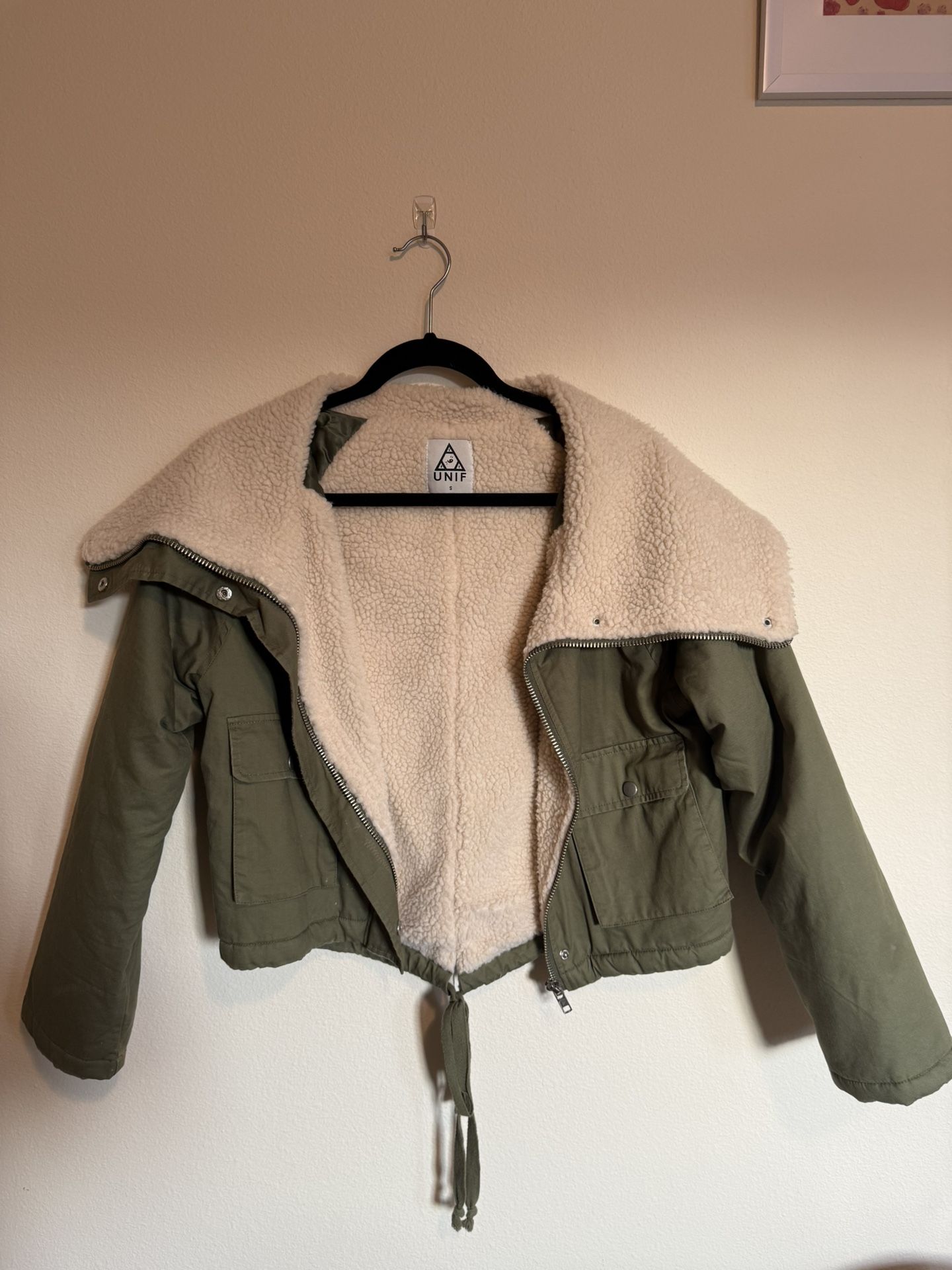 Army green sherpa jacket