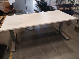 White Top Office Desk with Metal Frame