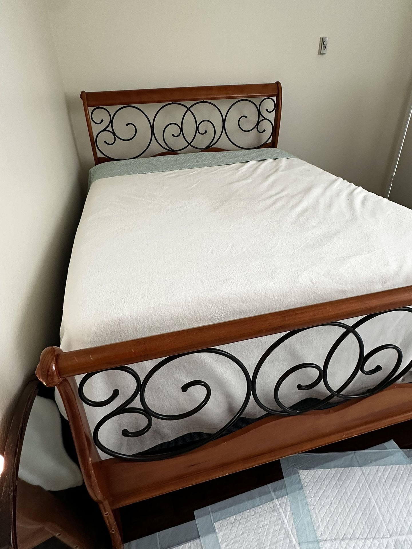 Free Box Spring, Bed Frame, and Head Board NO Mattress 