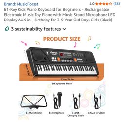 61 keys rechargeable board