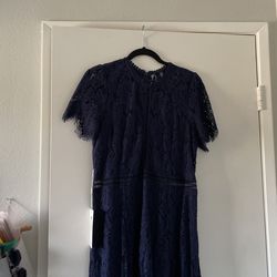 Lace Navy Blue Dress - Wedding Guest - Formal Attire