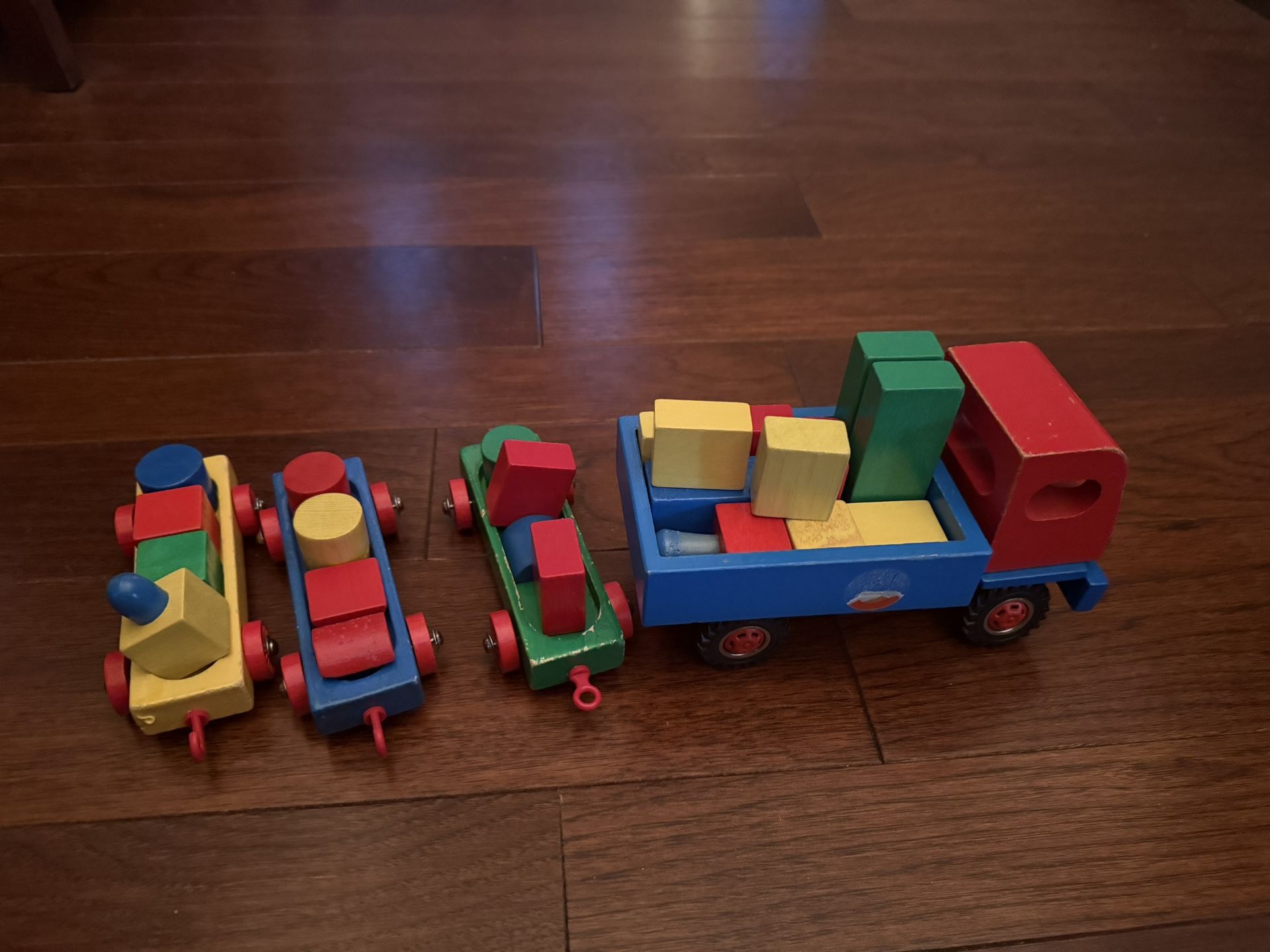 Color Wooden Block Train Set
