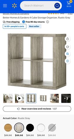 4 Cube Storage Organizer Rustic Gray