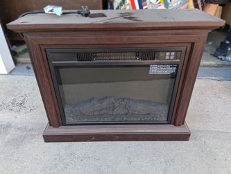 Electric Fireplace Heater with Wood Mantel