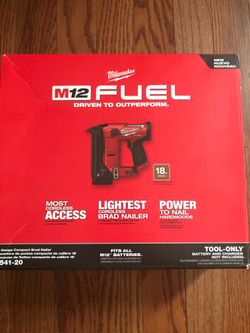 Milwaukee Fuel m12 18ga Brad Nailer tool olny Brand New￼
